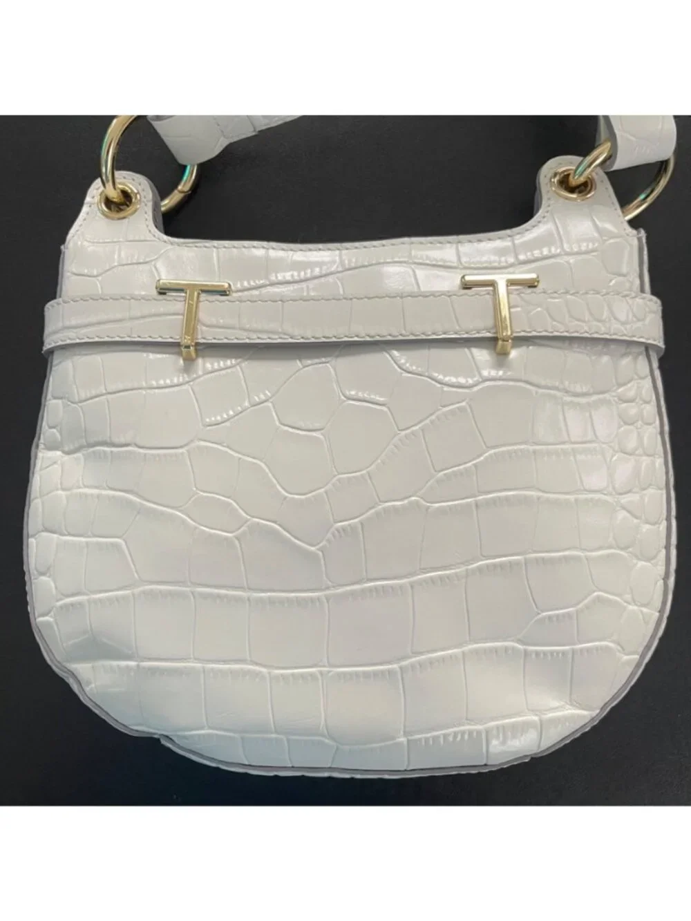 Ted Baker London Croc Embossed Leather Crossbody Purse Bag Quiet Luxury Elegant